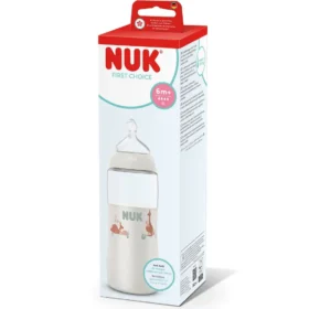 Nuk πλαστικό μπιμπερό με θηλή σιλικόνης first choice temperature control 6-18m 360ml kangaroo